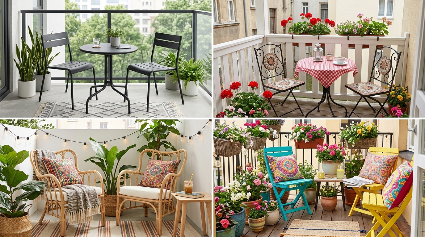 Summer Balcony Ideas With Bistro Chair Styling