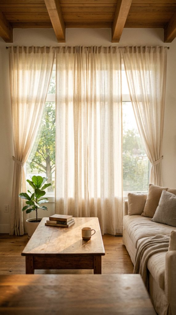 Use Sheer Cream Curtains