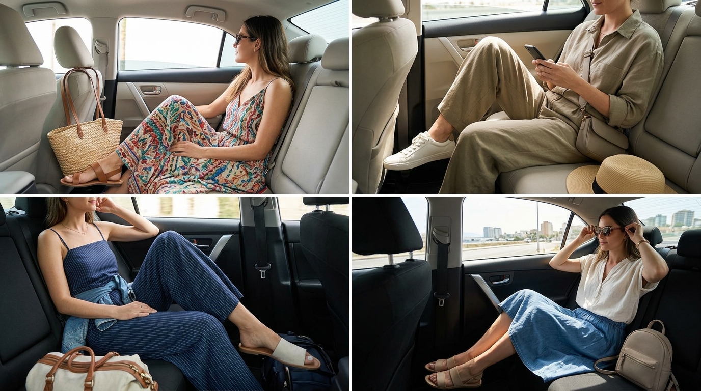 Vacation Outfit Ideas for Long Uber Rides in Heat