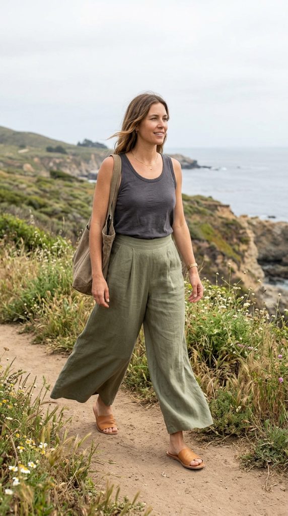 Wide-Leg Pants + Tank Top