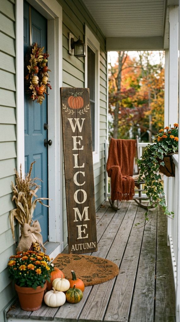 Add a Fall Welcome Sign