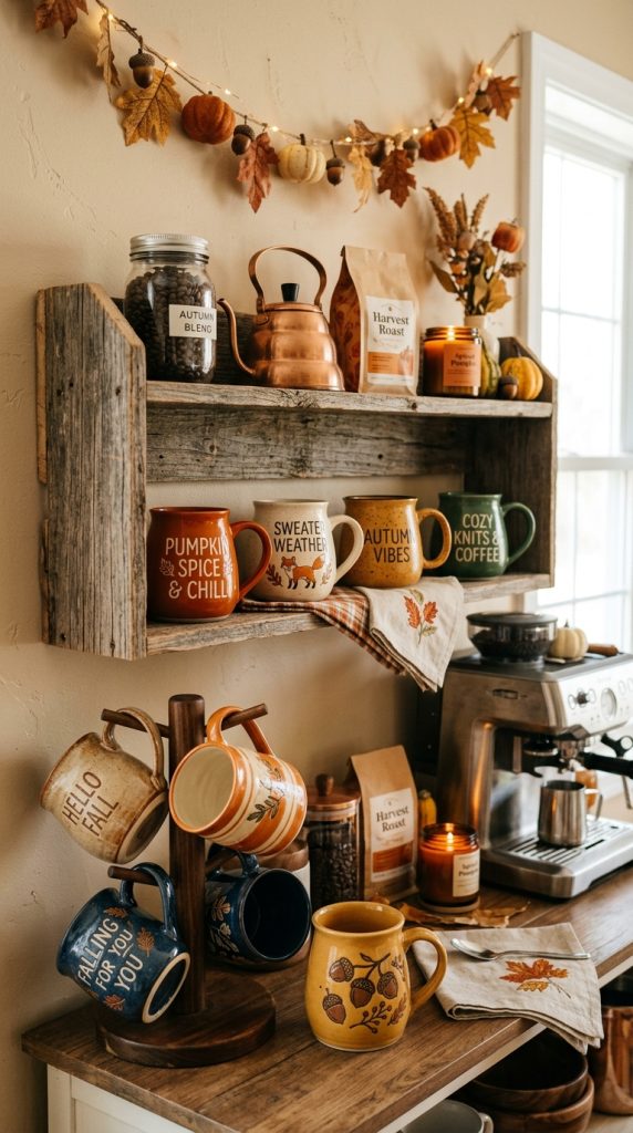 Add a Pumpkin-Themed Mug Display