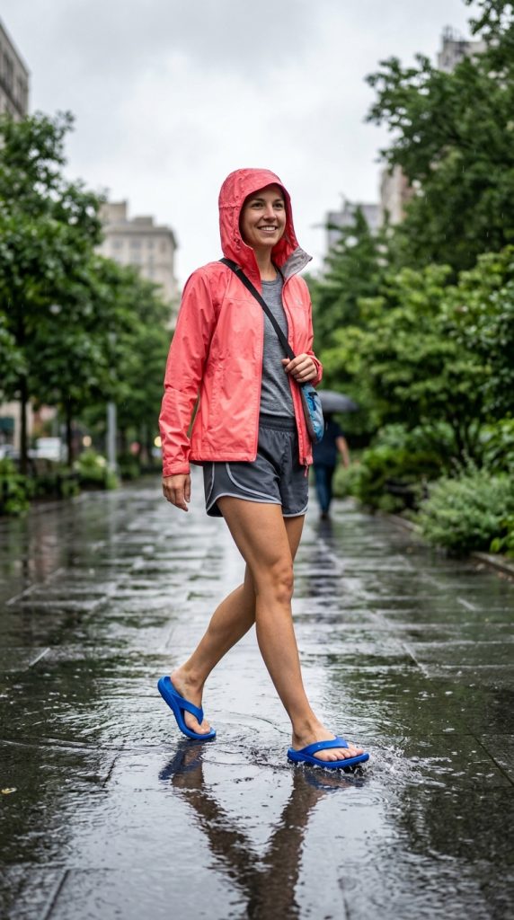 Athletic Shorts and Rain Jacket