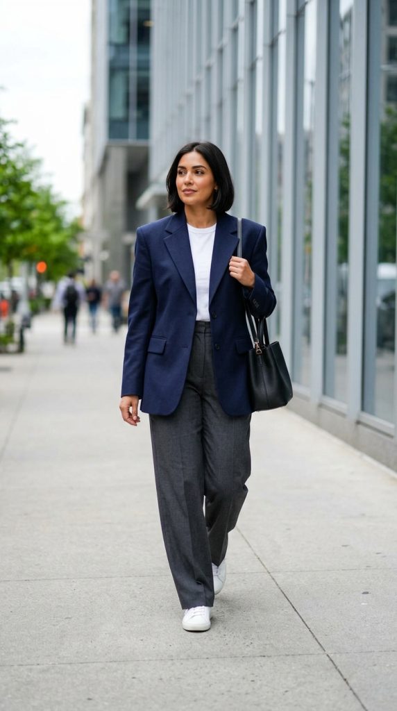 Blazer Over a Fitted Top