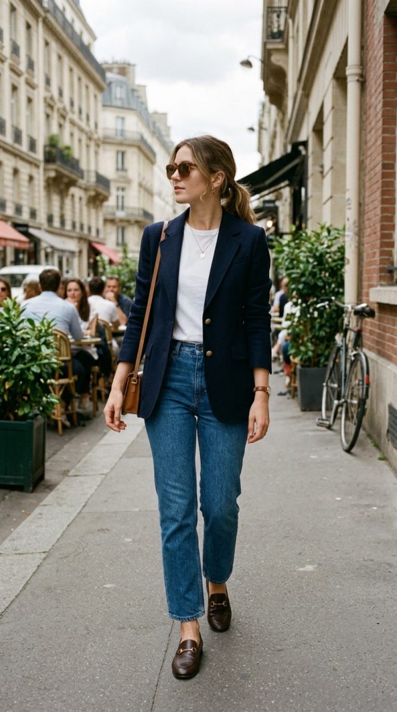 Blazer and Straight-Leg Jeans