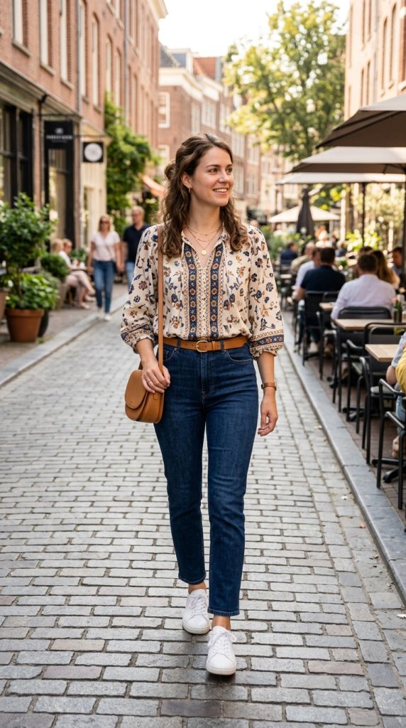 Casual Denim and Statement Top