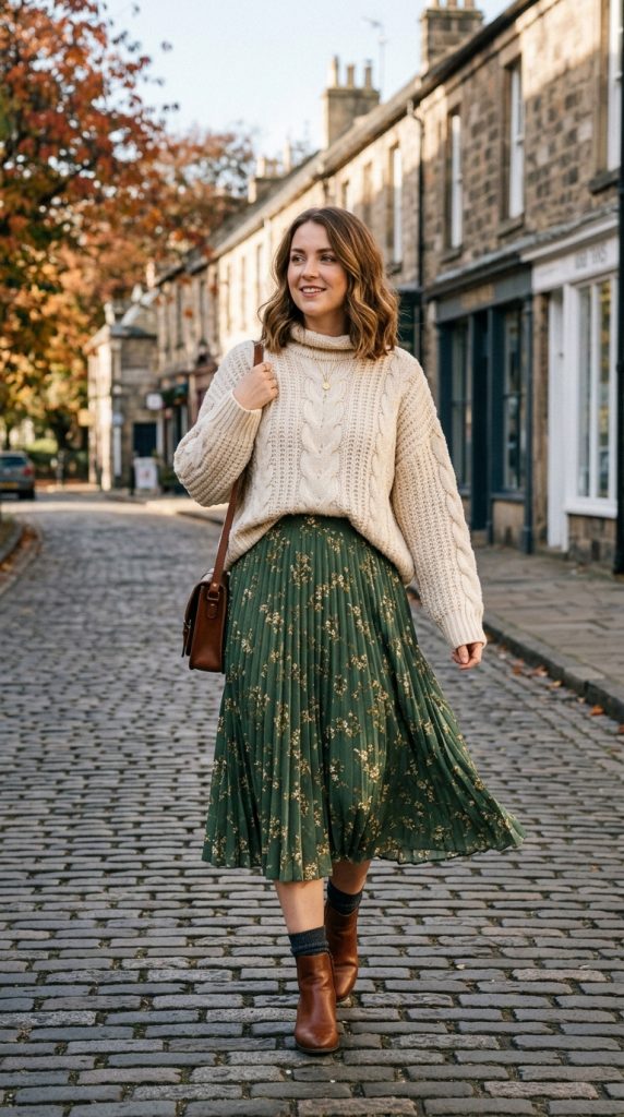  Chunky Knit and Midi Skirt