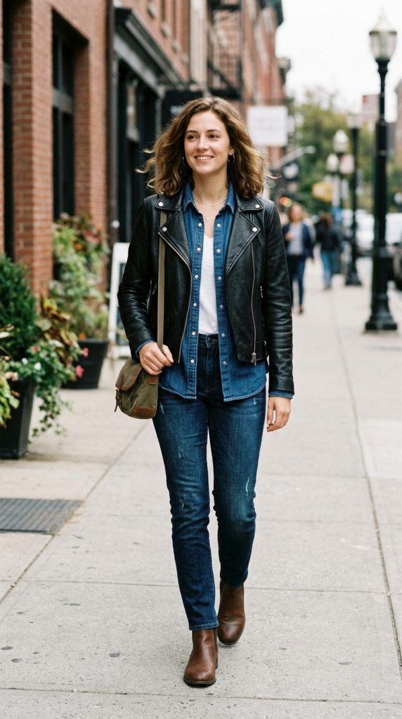 Denim and Leather Mix