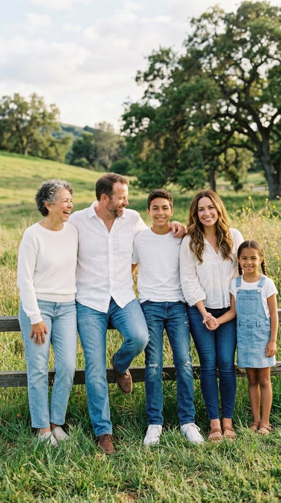 Denim and White
