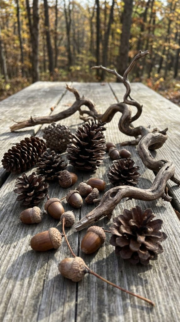 Display Pinecones and Acorns