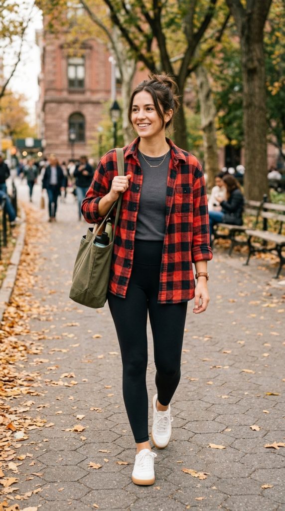 Flannel Shirt and Leggings