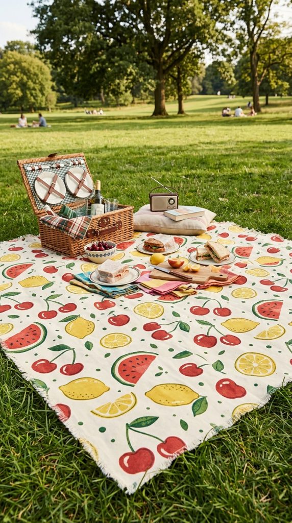Fruit Print Picnic Blanket