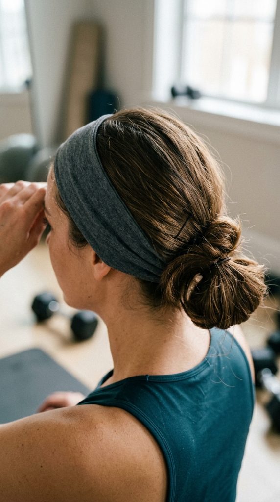 Headband with Low Bun
