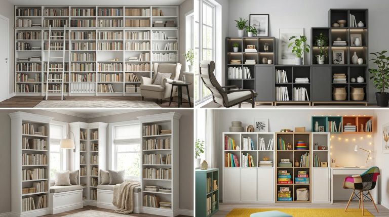 Home Library Ideas Using IKEA Bookshelves