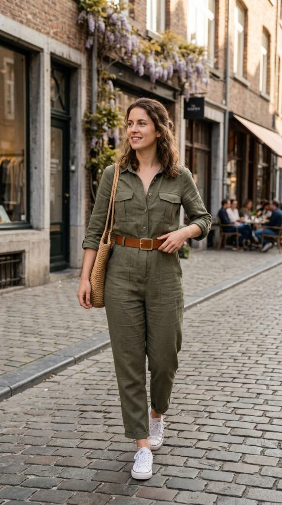 Jumpsuit with Belted Waist