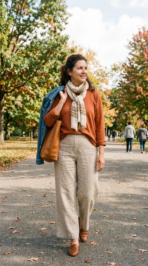 Linen Pants and Long-Sleeve Top