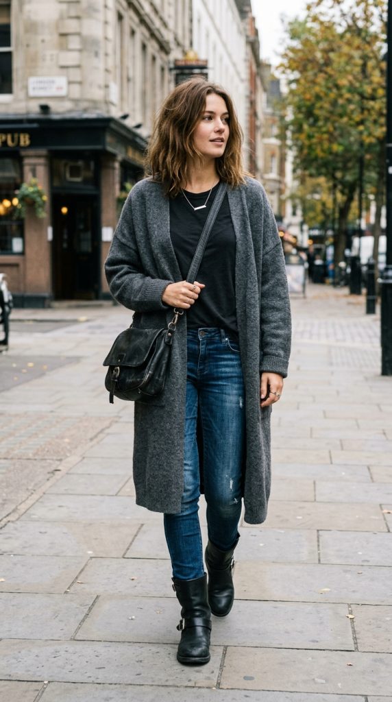 Long Cardigan and Moto Accessories