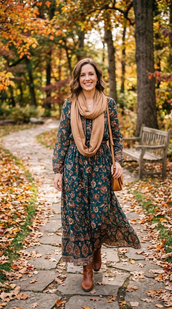 Maxi Dress and Lightweight Scarf