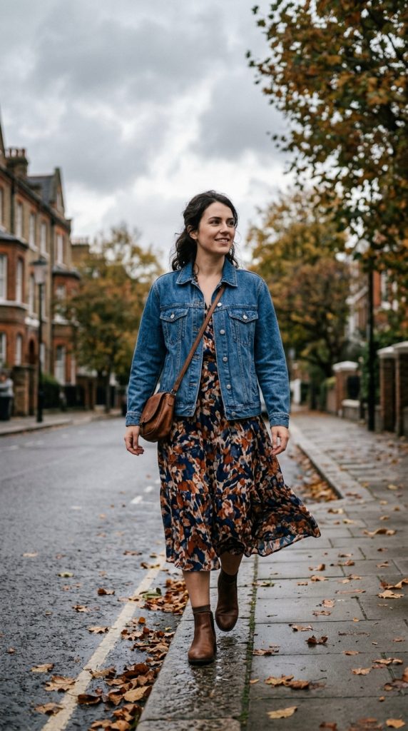  Midi Dress and Denim Jacket