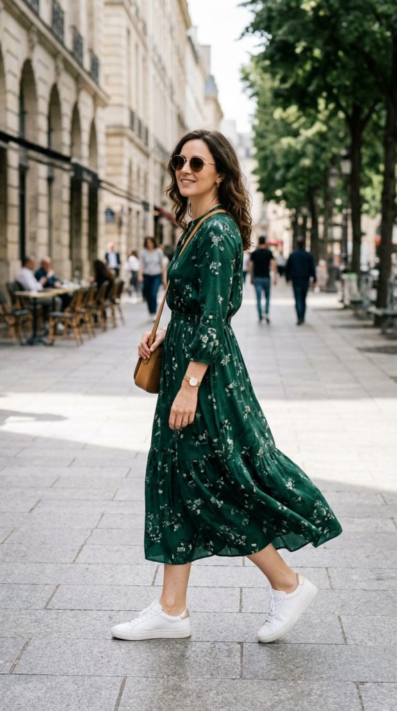 Midi Dress and Sneakers