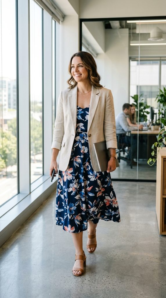 Midi Dress with a Blazer