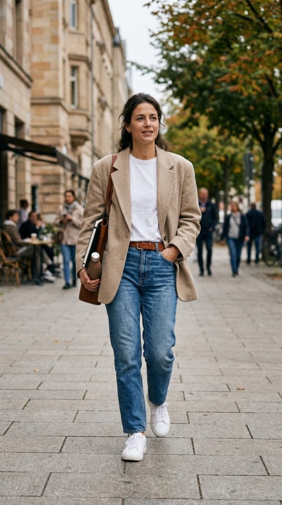 Neutral Blazer and Denim