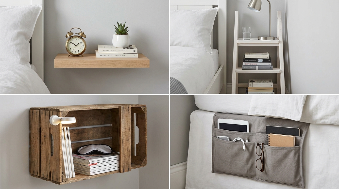 Nightstand Alternatives for Small Bedrooms