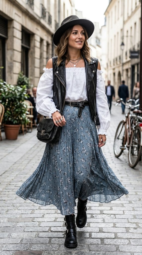 Off-Shoulder Top and Maxi Skirt