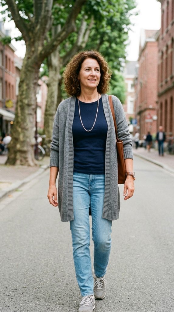 Open Cardigan with Basic Tank