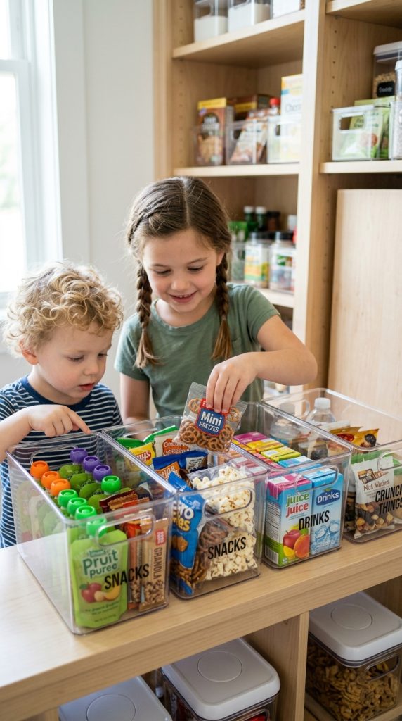Organize with Clear Bins