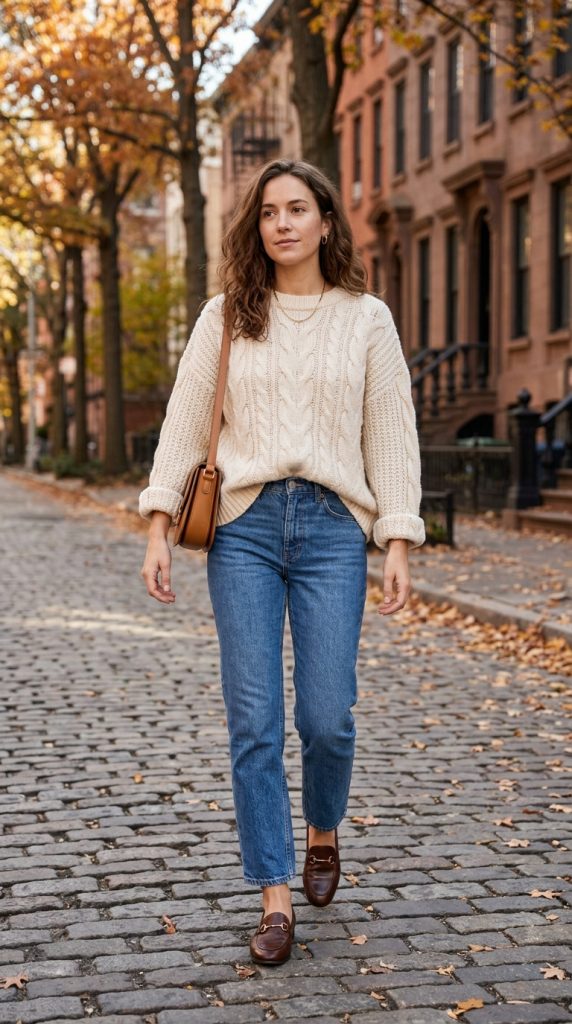 Oversized Sweater and Straight-Leg Jeans