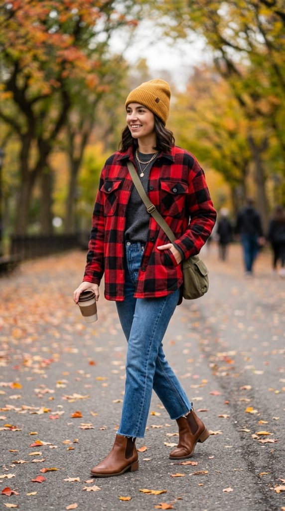 Plaid Shacket and Jeans