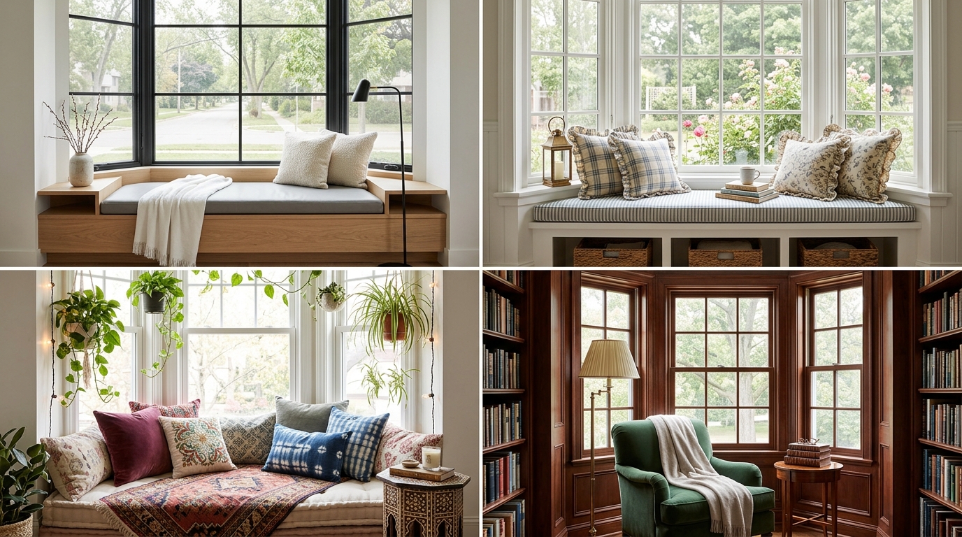 Reading Nook Ideas for Bay Windows