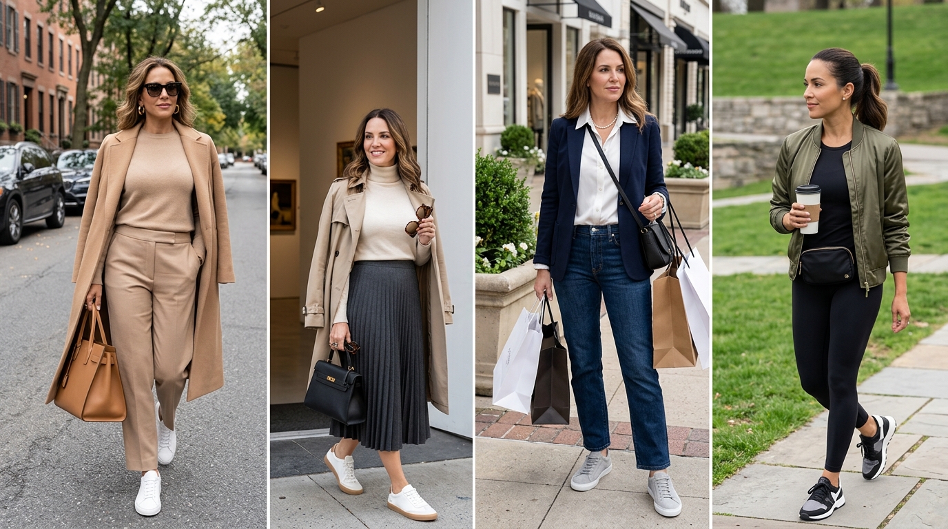 Rich Mom Outfit Ideas With Sneakers