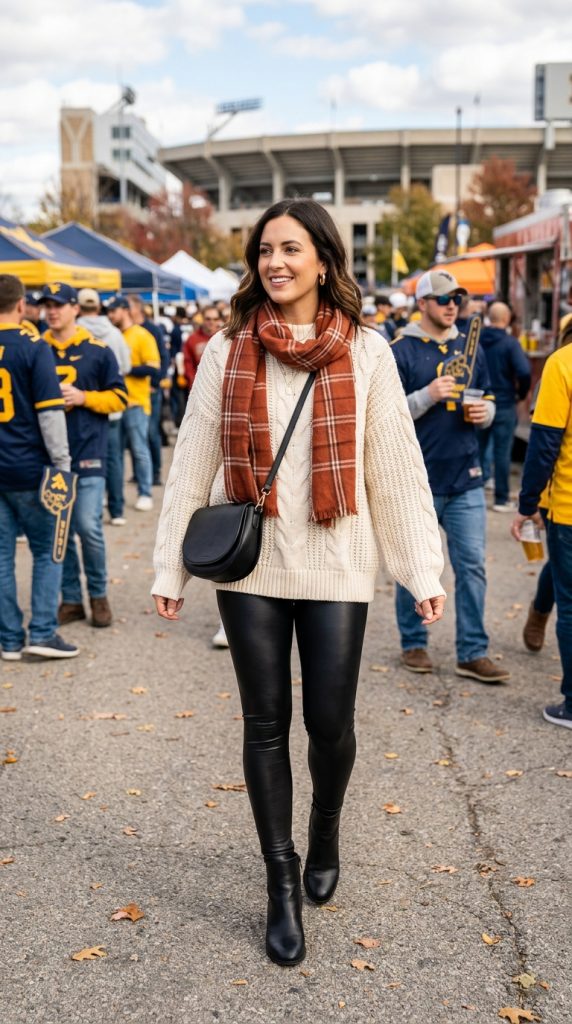 Sweater and Faux Leather Leggings