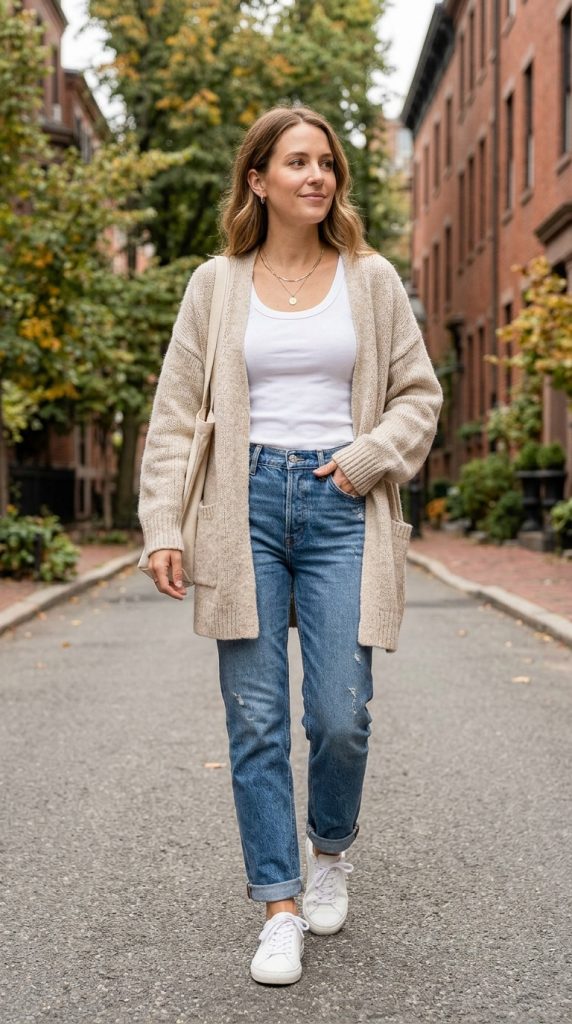 Tank Top and Oversized Cardigan