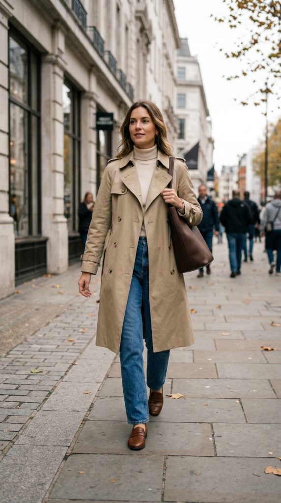 Trench Coat and Denim