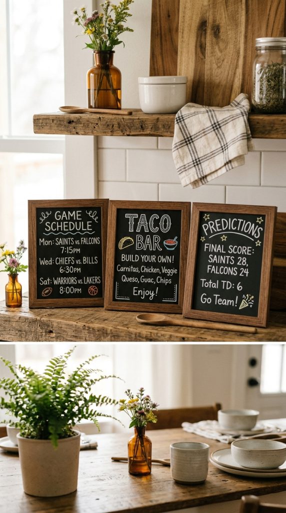 Use Chalkboard Signs for Game-Day Fun