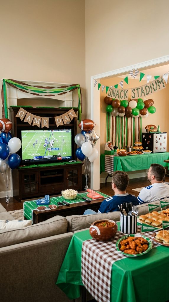 Use Football-Themed Decorations