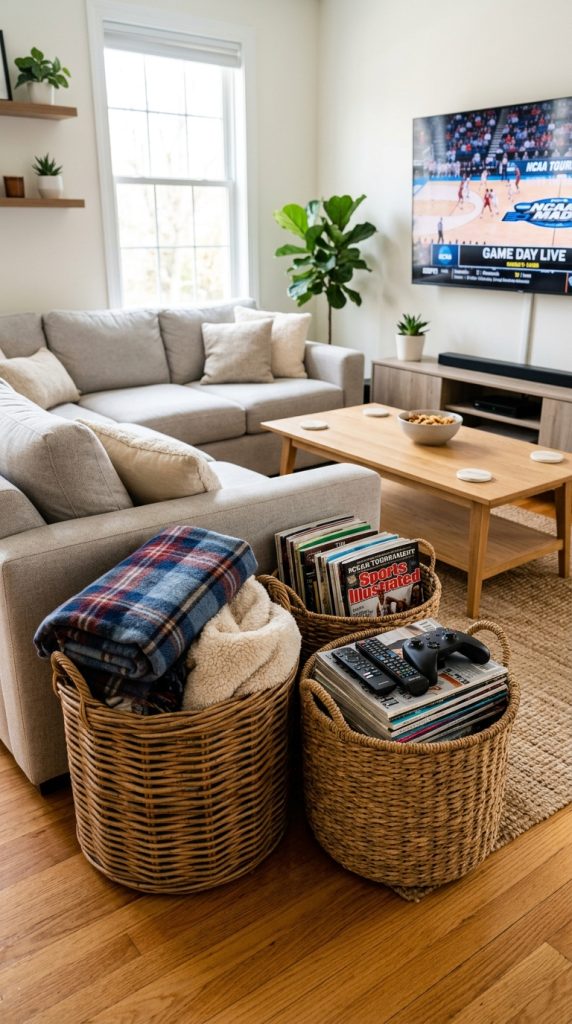Use Storage Baskets for Quick Cleanup
