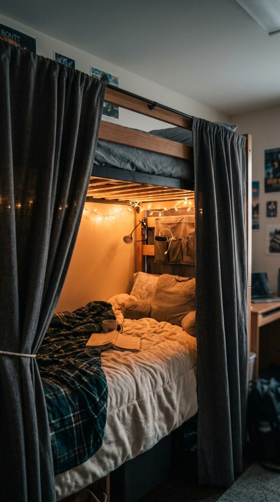 Use a Combination of Curtains and Lighting