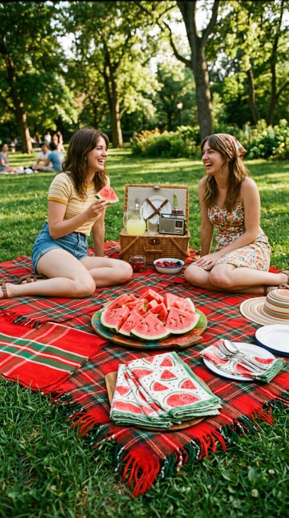 Watermelon-Themed Picnic Setup