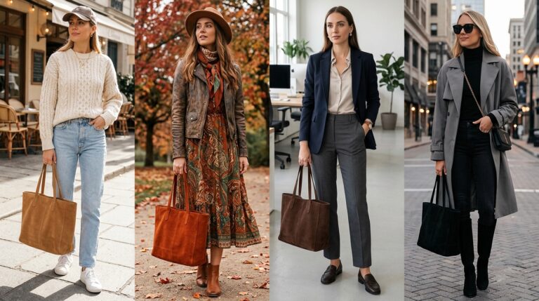 Suede Tote Outfit Ideas