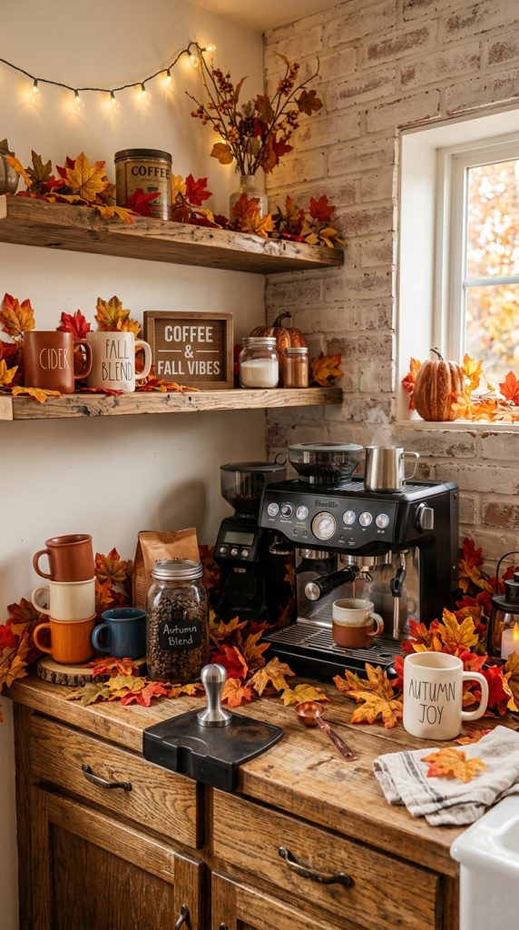 Add Faux Autumn Leaves