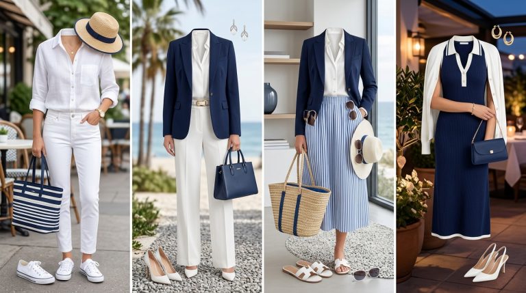Blue and White Outfit Ideas
