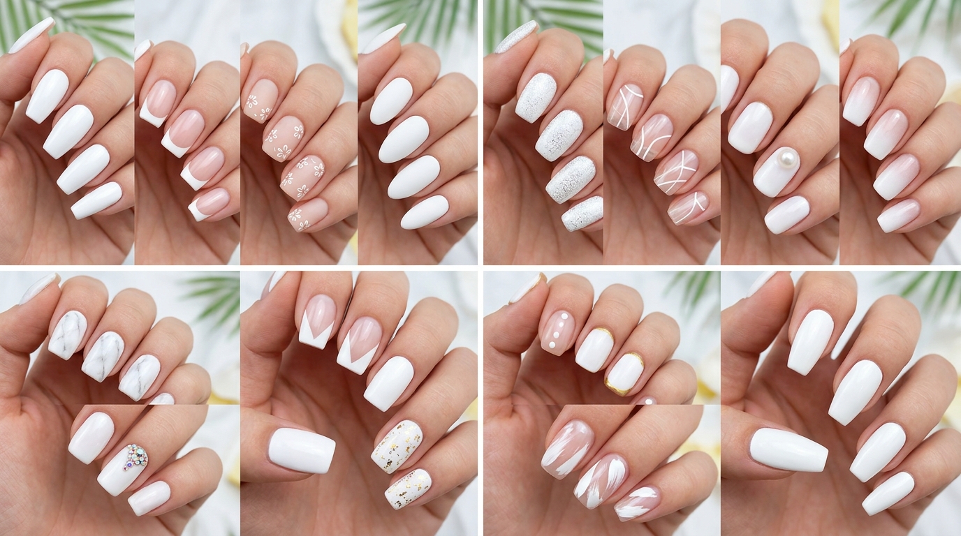 Bright White Nail Ideas for Summer