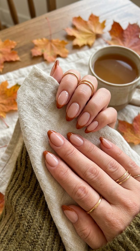 Burnt Orange French Tips