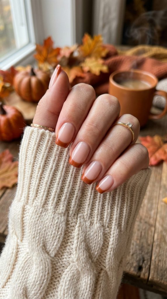 Burnt Orange French Tips