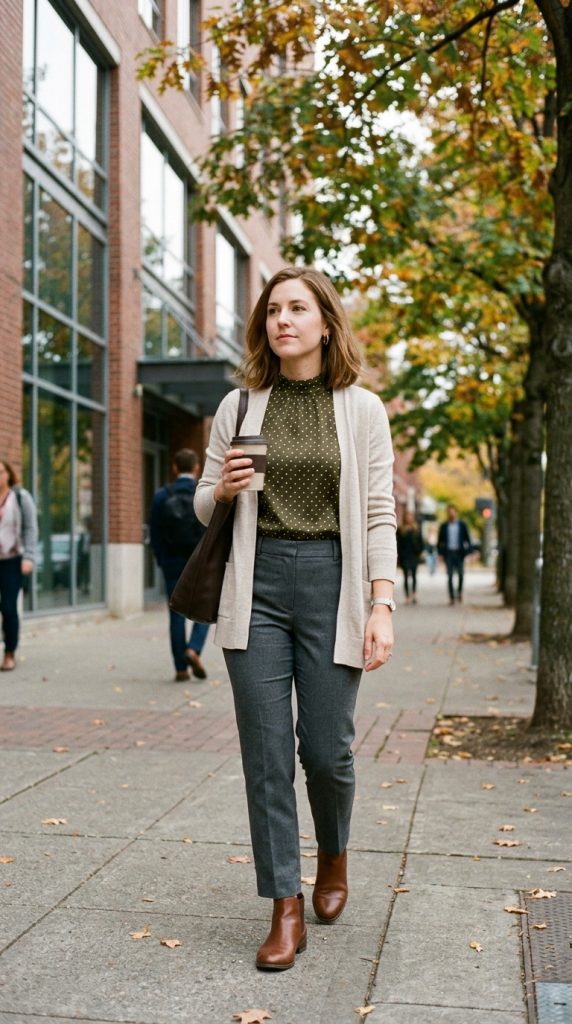 Cardigan with Tailored Pants