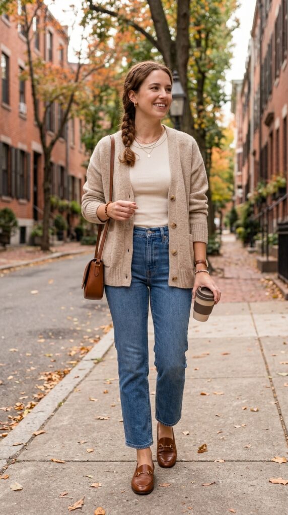 Cardigan with a Ribbed Tank